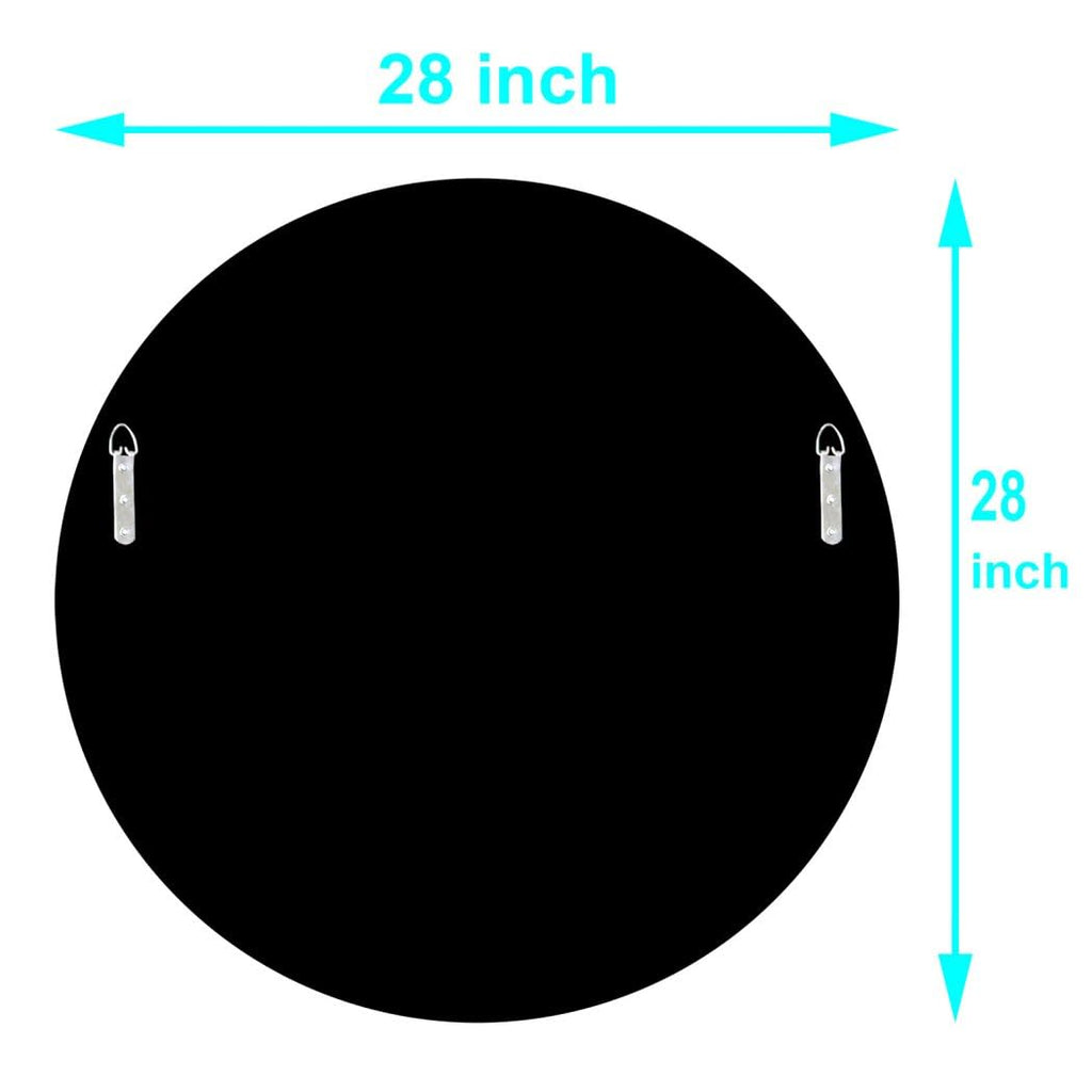 Round Wall Mirror 28x28 inch Crystal Crush Diamond Decor Decoration Silver Mirror.