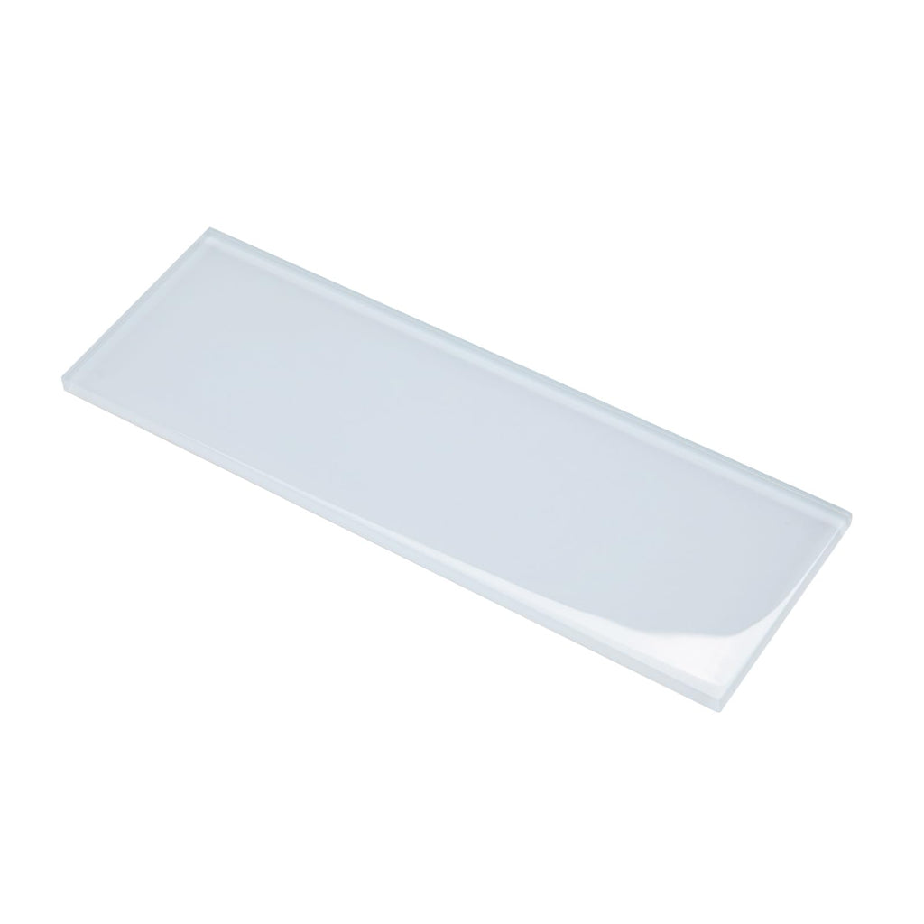 Ice Blue Glass Subway Tile, Glass Kitchen Shower Backsplash Wall, 4 x 12 Inches, 4 Sq.Ft.