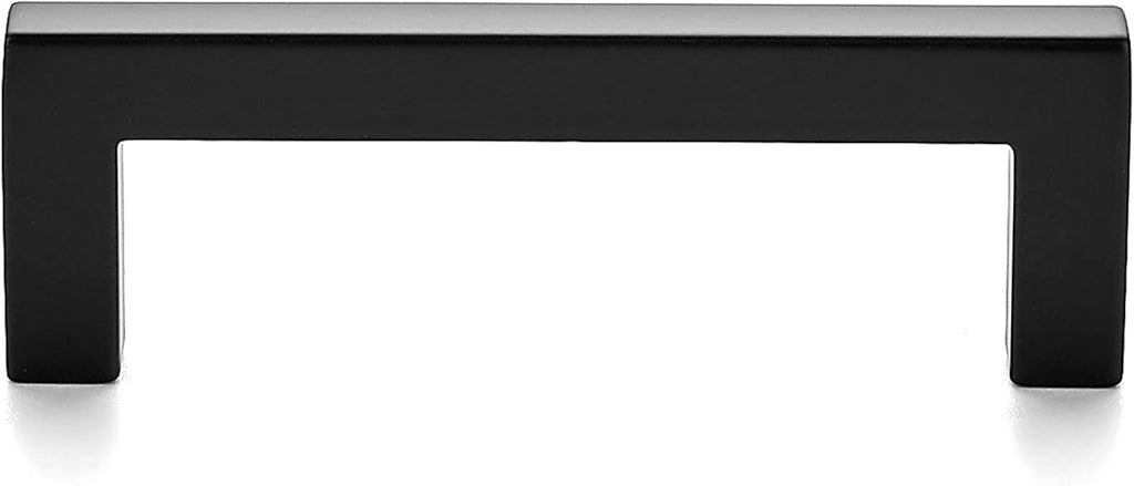 30 Pack Solid 3 Inch Center to Center Slim Square Bar Drawer Handles Kitchen Cabinet Handles Black Drawer Pulls Kitchen