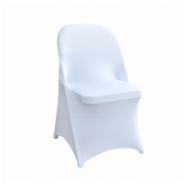 100 Pcs White Folding Chair Cover Washable Removable Universal Fitted Chair Cover Protector for Wedding Party Banquet