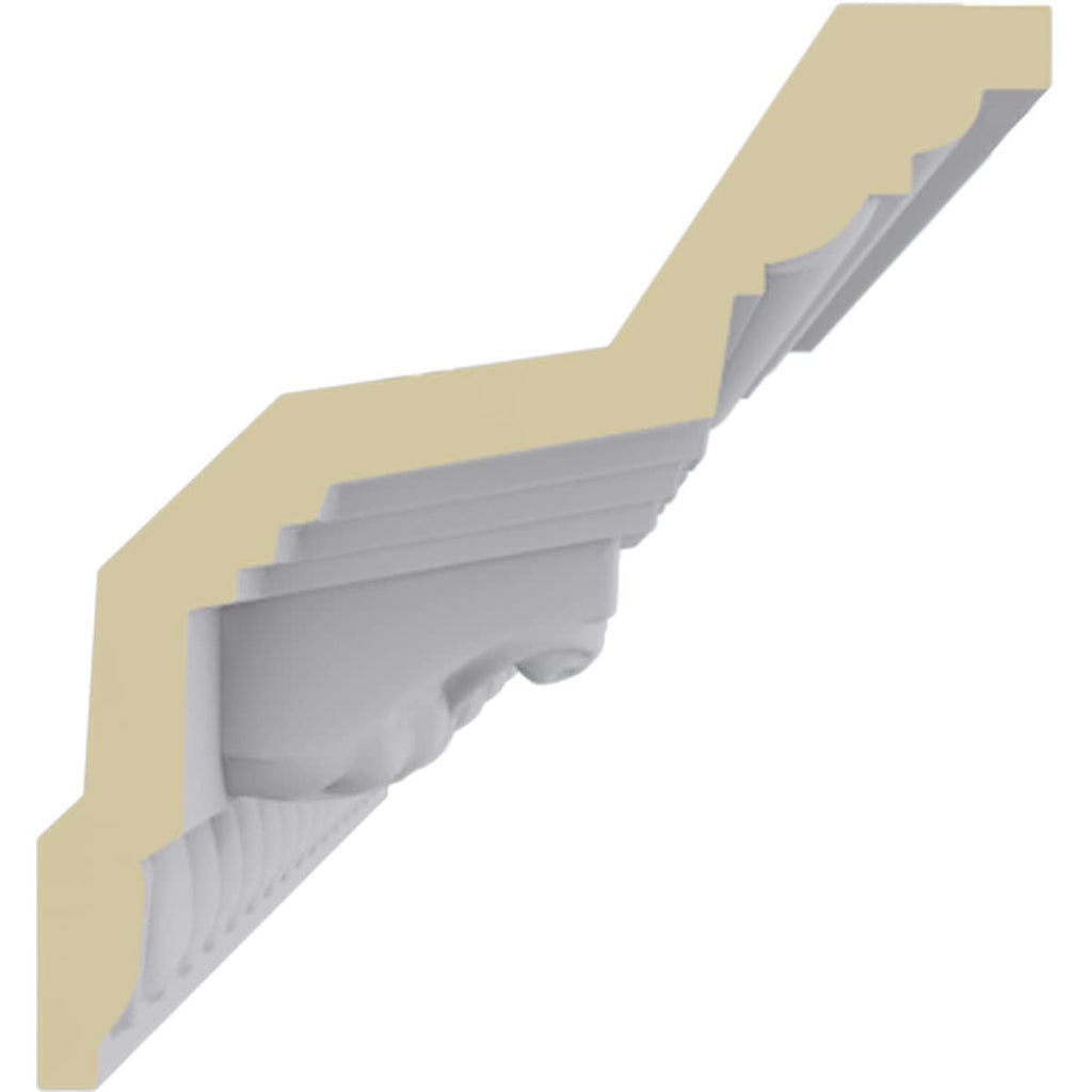 Attica Crown Moulding, 3 7/8"H x 3 5/8"P x 5 3/8"F x 94 1/2"L, Factory Primed (2-Pack)