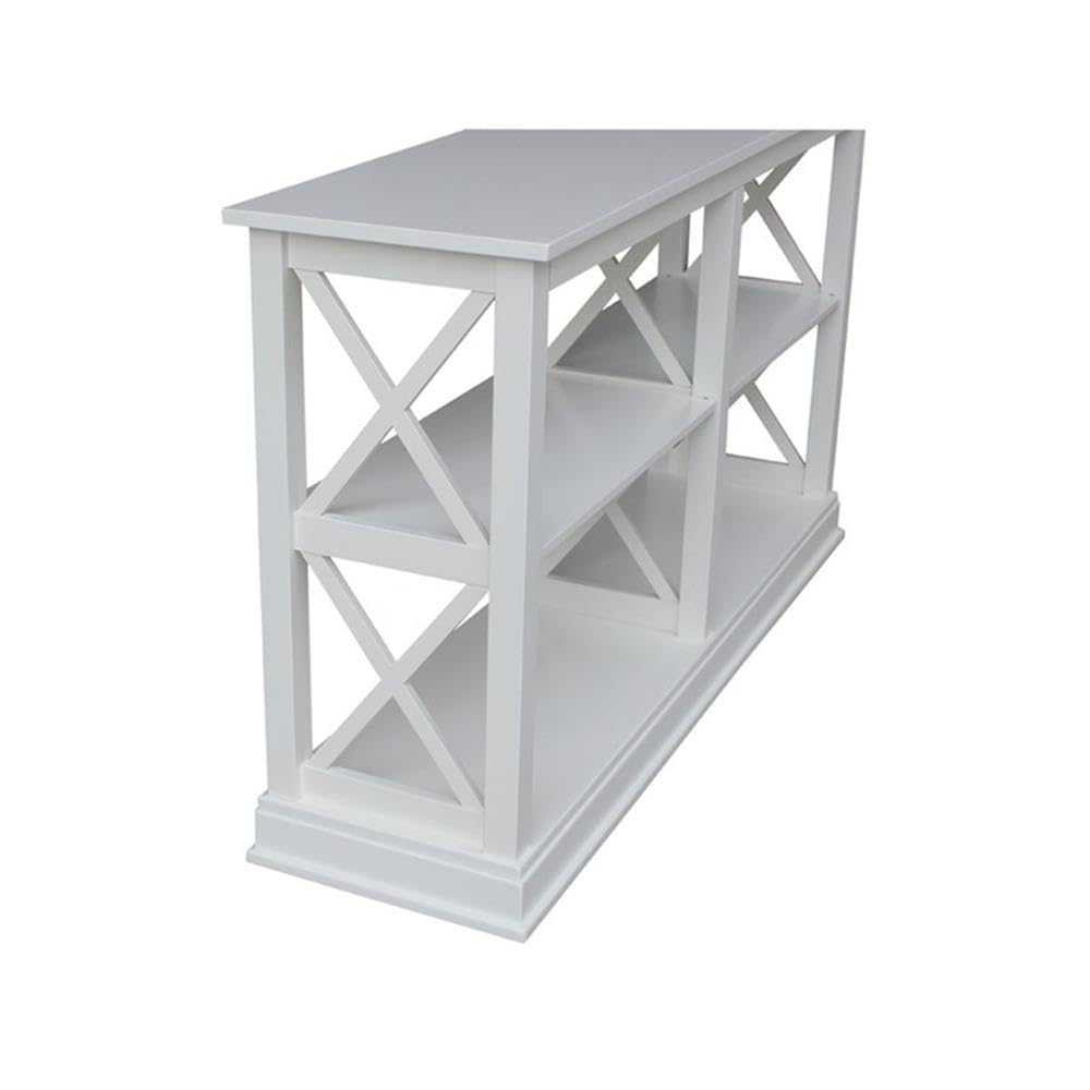 Hampton Sofa Server Table With Shelves, Standard, White