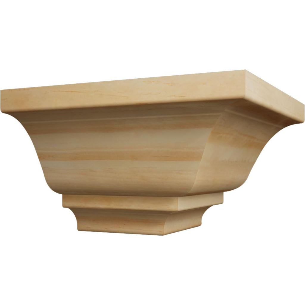 3 3/4"P x 3 11/16"H Solid Wood Stain Grade Crown Moulding Outside Corner, Pine (Matches