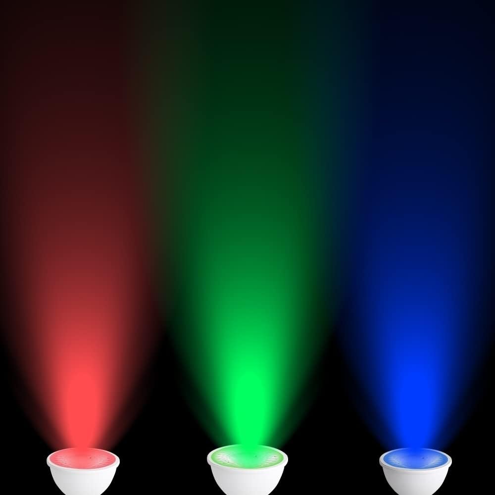 RGB MR16 LED BULB, Red Green Blue MR16 bulb 12V 5W, GU5.3 Pin Base Spotlight, 50W Equivalent Non-Dimmable Landscape