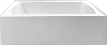 VTAM6032R21 60-Inch Acrylic 3-Wall Alcove Tub with Right Hand Drain Hole, White