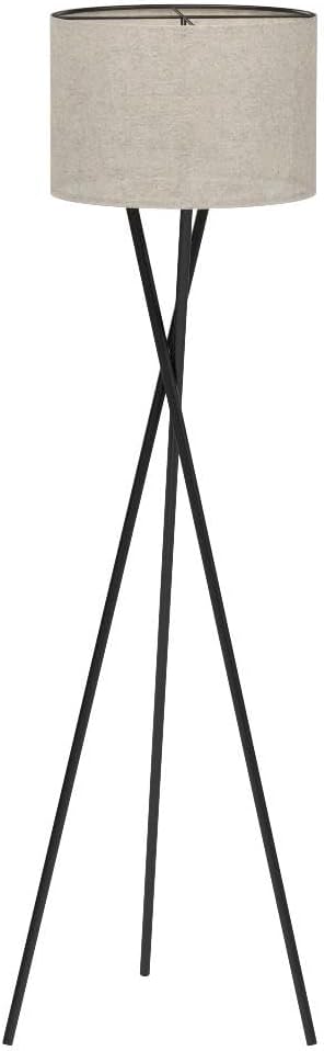 Sadie 60" Modern Tripod Floor Lamp with Honey Beige Linen Drum Shade