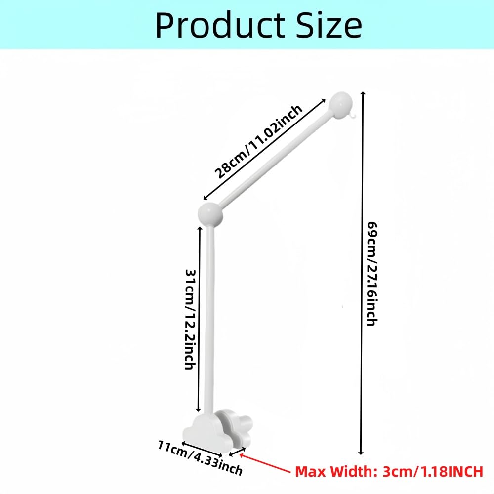 Baby Crib Mobile Arm,27.2 Inches Wooden Baby Mobile Hanger for Crib