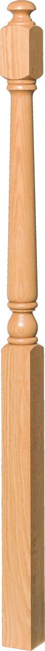 SP-4043A Poplar 3 inch X 60 inch Colonial Starting Newel Post with 5" face.