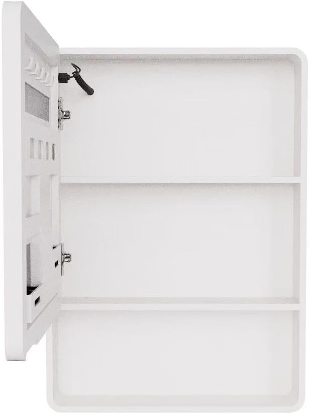 19.69" x 27.56" LED Bathroom Medicine Cabinet, Wall Mounted Mirror Cabinet with Warm LED Light, Anti-Fog Mirror