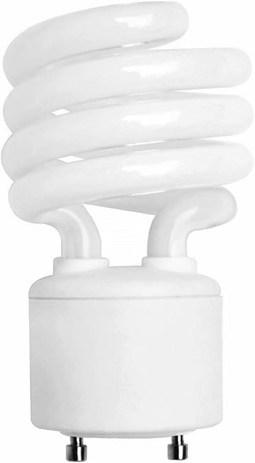 2 Pack) 18 Watt Mini Spiral - GU24 Base - (75W Equivalent) - T2 Mini-Twist - CFL Light Bulb (DayLight-5000K, CFL)