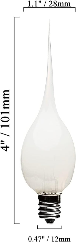 Silicone Dipped, Country Style, Electric Candle Lamp Chandelier Light Bulbs, 7 Watt Incandescent, Individually Boxed