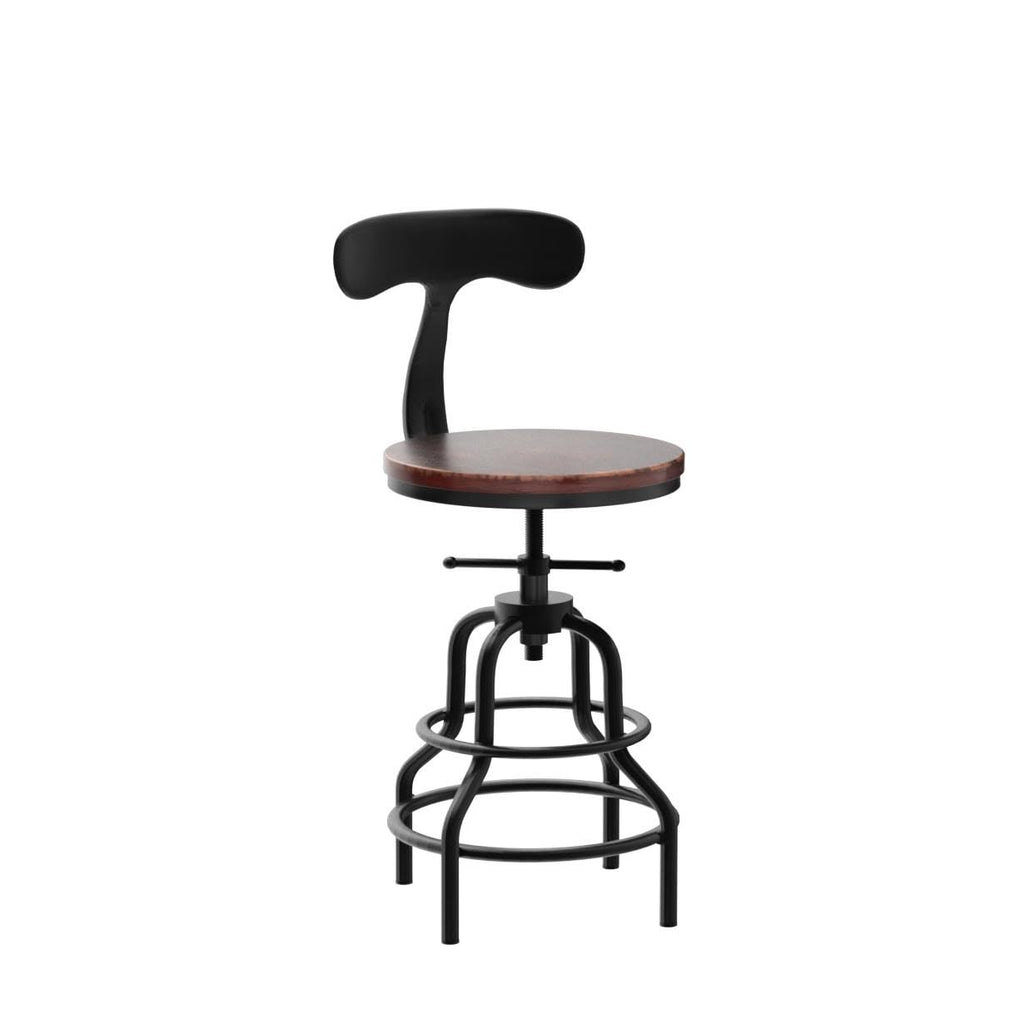 Industrial Vintage Counter Stool, Kitchen Counter Height Adjustable Swivel Chair, Metal Frame Stool, with Iron