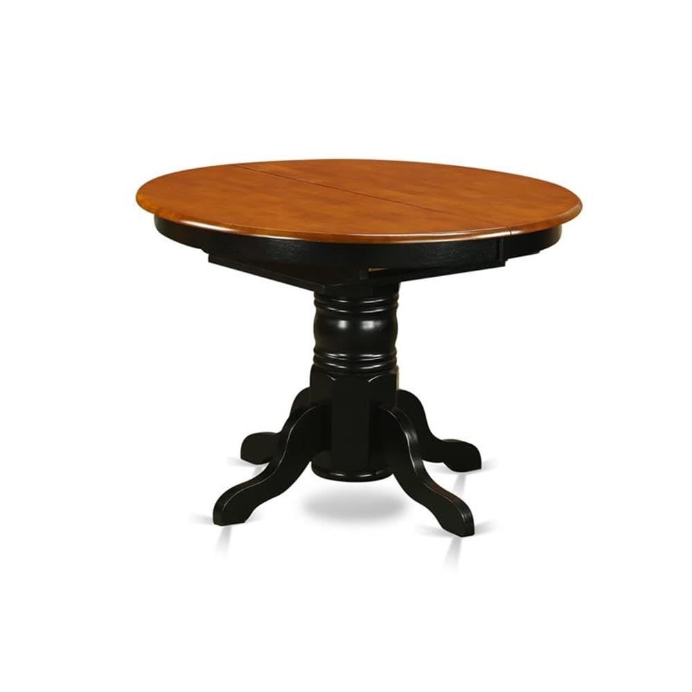 West Furniture KET-BLK-TP Kenley Modern Kitchen Table - an Oval Dining Table Top with Butterfly Leaf & Pedestal Base