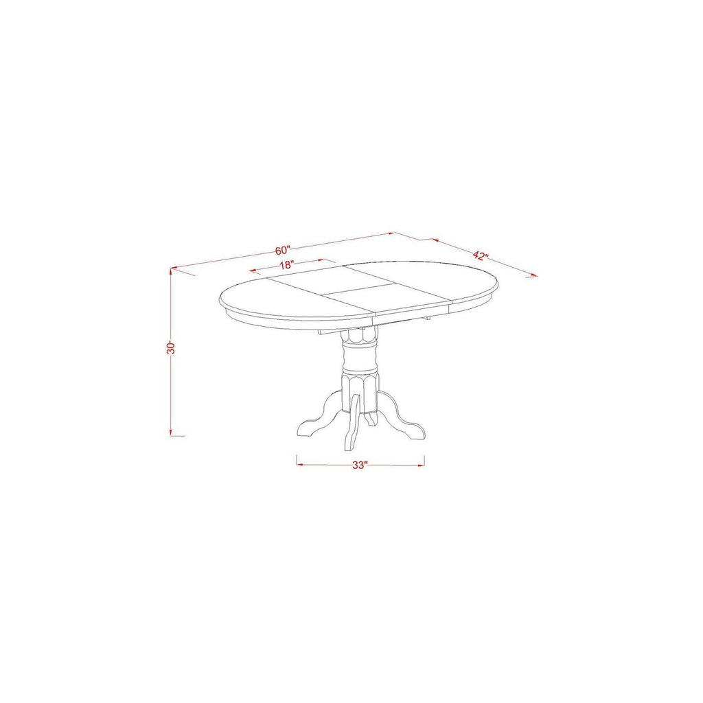 Oval Dining Table - an Oval Wooden Table Top with 18" Butterfly Leaf & Pedestal Base, Suitable for Large