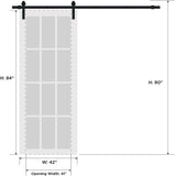 Mela 7001 | Interior Single Sliding barn Door, no Glass, MDF, 42x84, White, Classic Style | Hardware