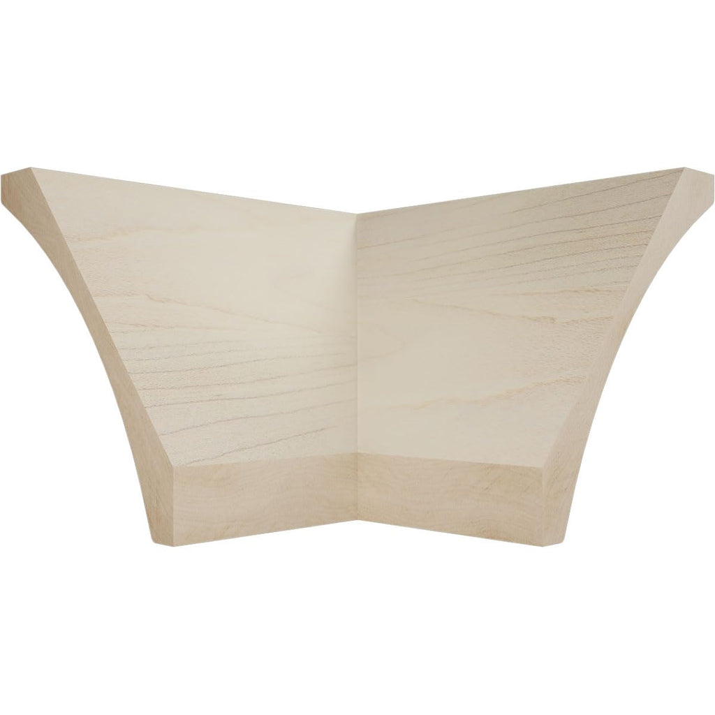 3 1/2"P x 4"H Solid Hardwood Stain Grade Crown Moulding Outside Corner, Maple (Matches