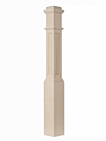 AFP-4091 Red Oak Actual Flat Panel Box Newel Post