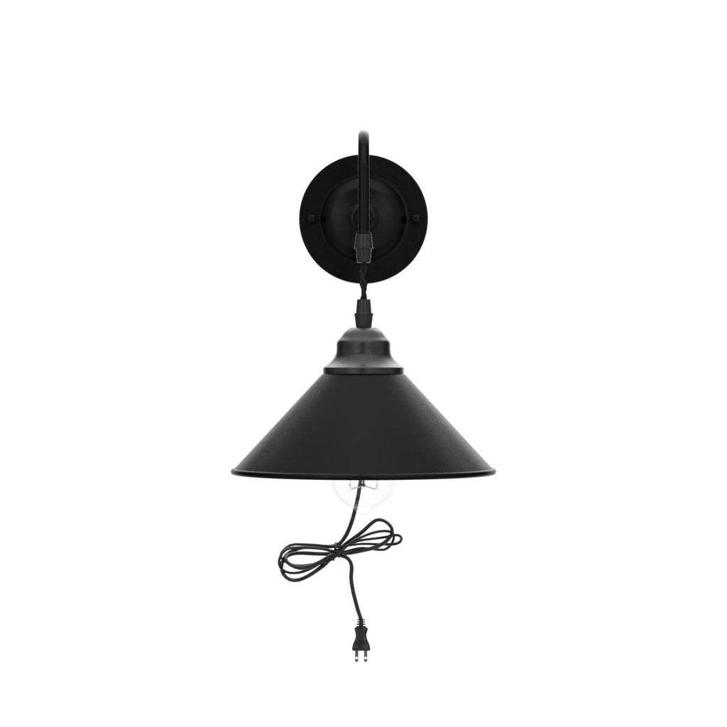 Plug in Wall Sconces, Vintage Plug in Wall Lamp Set of 2 with On/Off Switch, Metal Black Industrial Wall Mounted