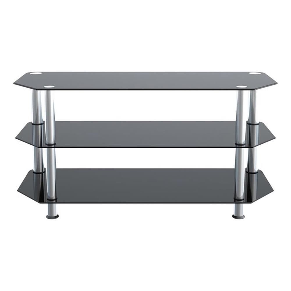 Transitional Steel and Glass for up to 50" TVs in Black/Chrome