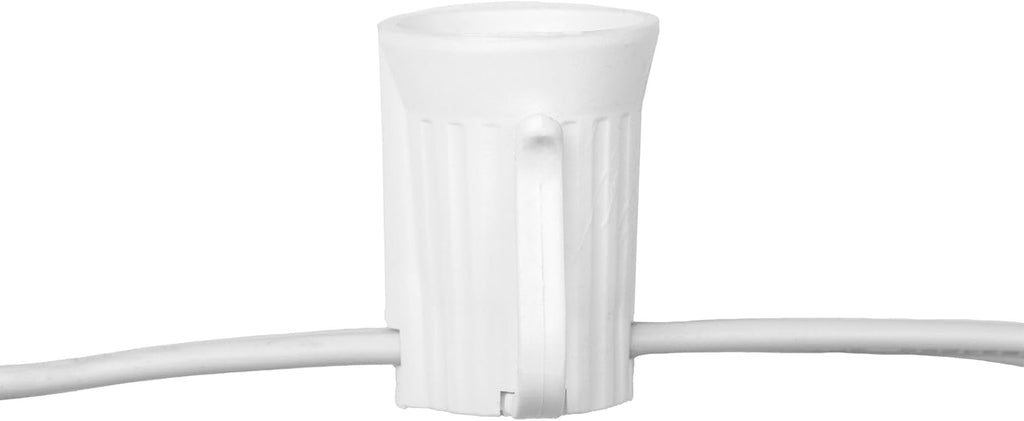 1,000 Feet C9 E17 Socketed Light Spool, White Wire Bulk Reel