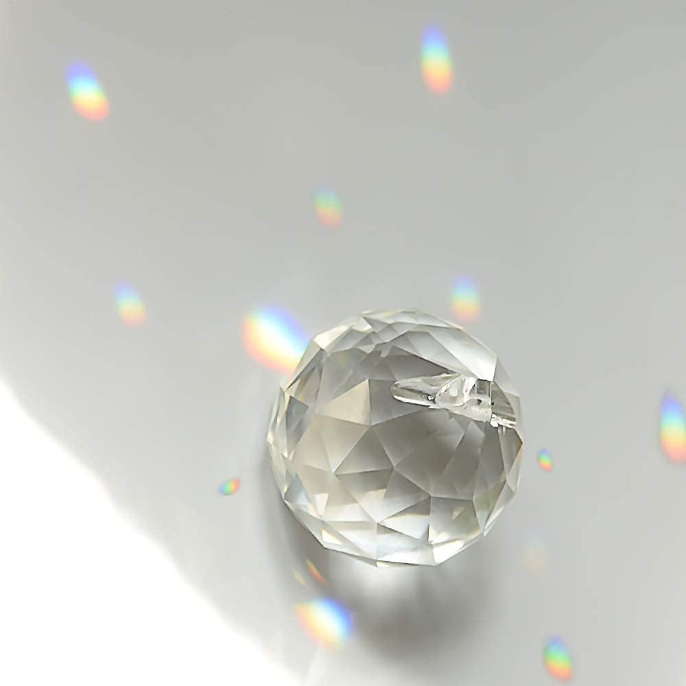 Mixed Colorful Crystal Ball Prism with Drilled Hole Sunshine Catcher Rainbow Pendants Maker