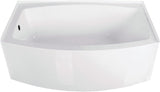 VTDR603022L 60-Inch Acrylic Curved Apron 3-Wall Alcove Tub with Left Hand Drain Hole, White