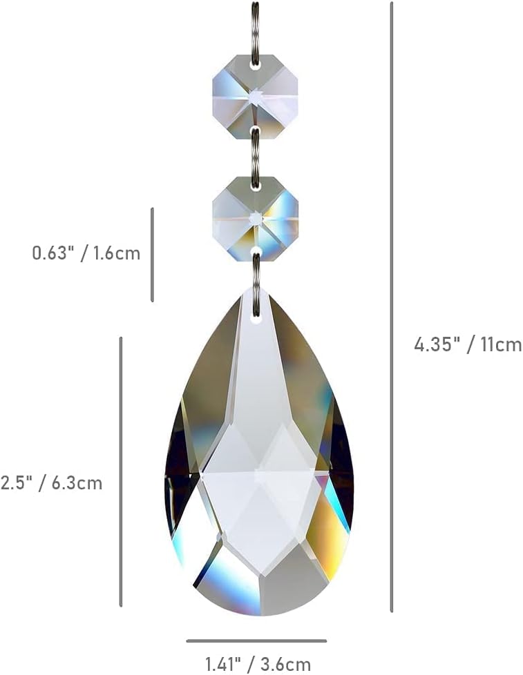 10pcs 63mm Teardrop Chandelier Crystals Replacement Part Clear - Crystal Prism Pendants Glass Beads