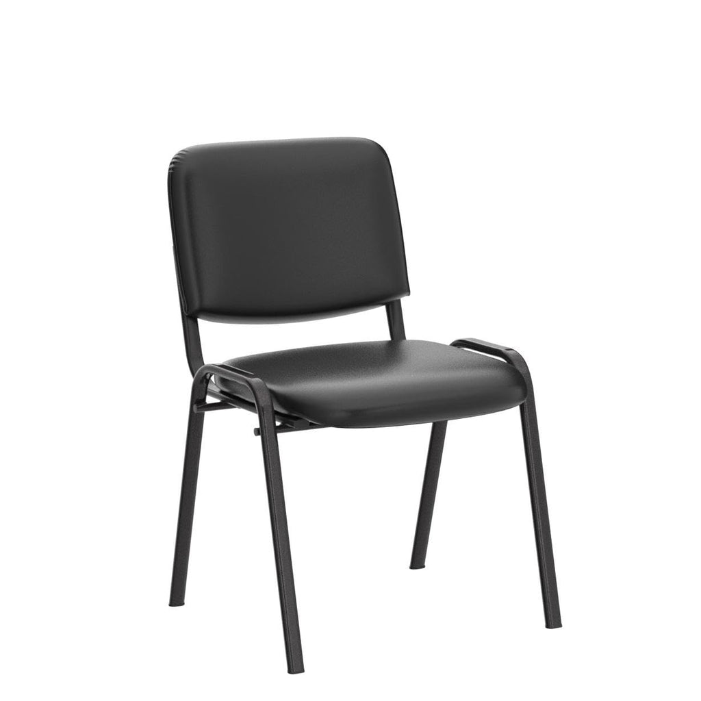 Leather Waiting Room Chairs Stackable Conference Room Chairs No Wheels Office Guest Chair for Reception School
