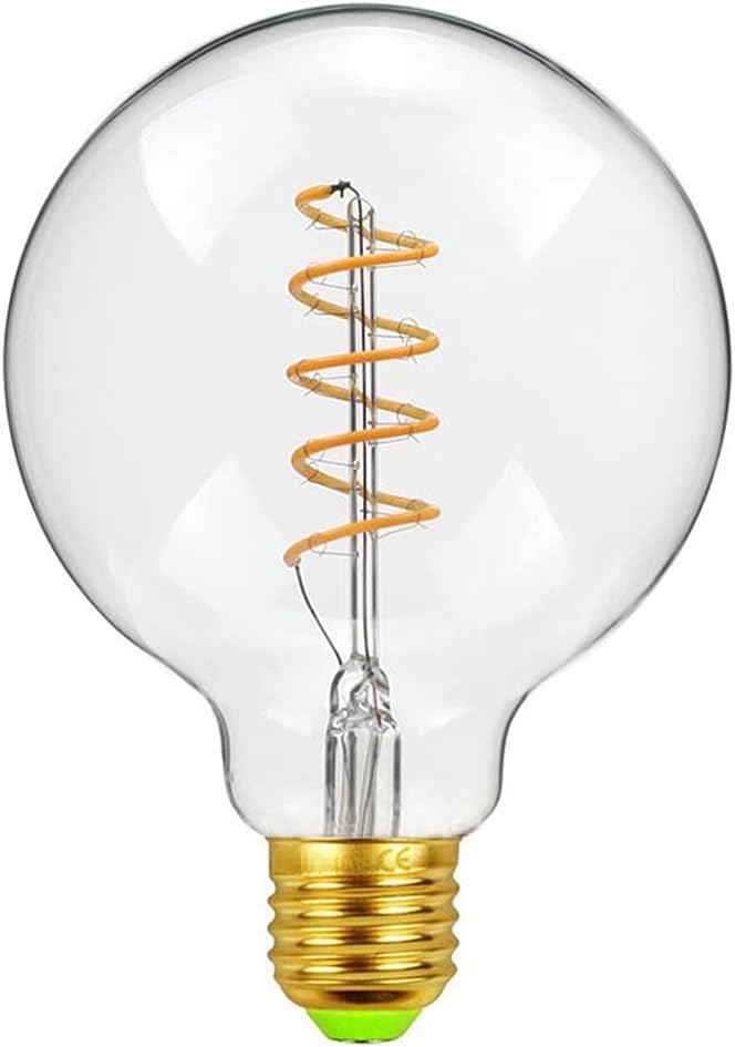 G95 Dimmable LED Edison Bulb 4W G25 LED Spiral Filament Bulbs Decorative Light Bulb,Clear Glass,40W Equivalent,Warm