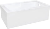 VTAM6032R22S 60-Inch Acrylic 2-Wall Corner Alcove Tub with Corner Apron, Right Hand Drain Hole, White