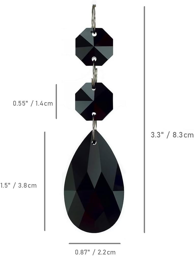 20pcs Teardrop Chandelier Crystal Prism 38mm Replacement Beads - Hanging Crystals Glass Parts for Chandelier