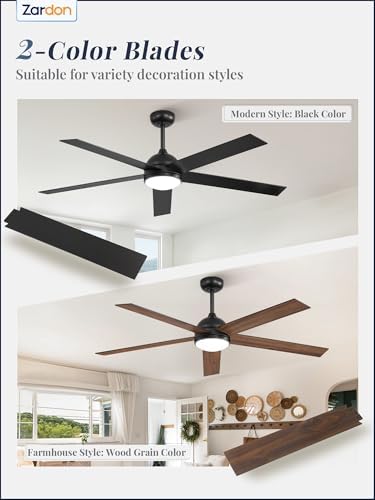 60" Ceiling Fan with LED Light and Remote - Black