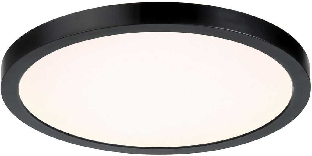 Assets T24 Compliant Outdoor Low Profile Flush Mount, Integrated LED 25 Watt, 1" H x 12" W, Black