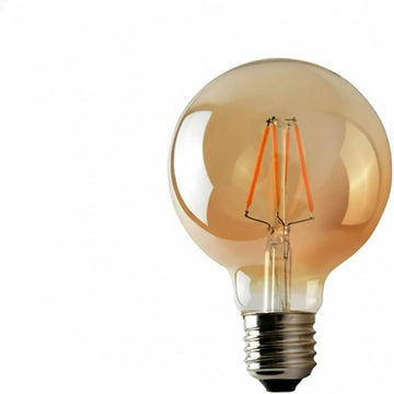 E26 G95 LED Globe Bulb 4W 40W Equivalent 2700K Amber Glass Filament Lamp