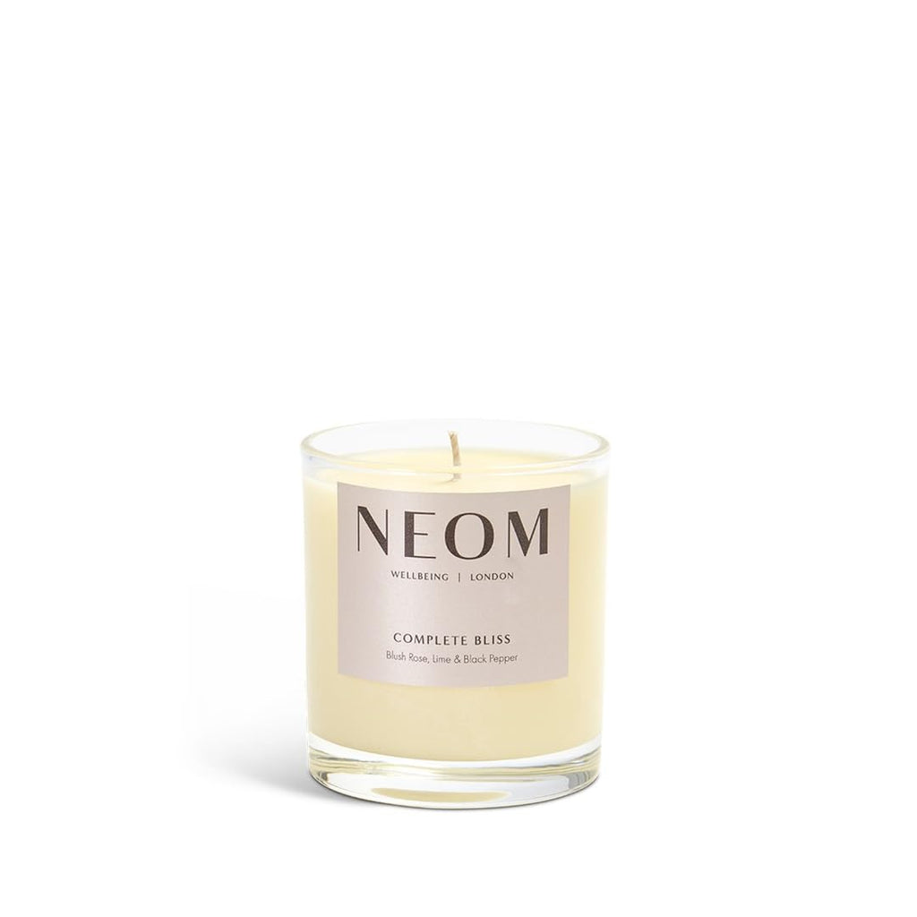 Complete Bliss Scented Candle, 1 Wick | Blush Rose, Lime & Black Pepper | Essential Oil Aromatherapy Candle | Scent