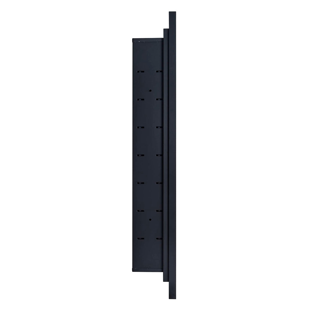 Black Recessed Bathroom Medicine Cabinet with Mirror Squared Corner Rectangle Metal Framed Medicine Cabinet with