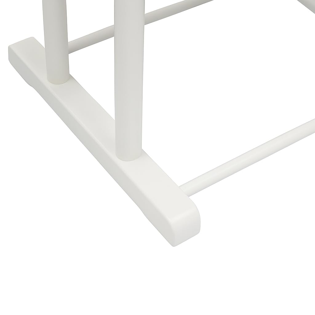 Sakura Twin Valet with Wooden Hanger, Trouser Bar & Tie Bar, White