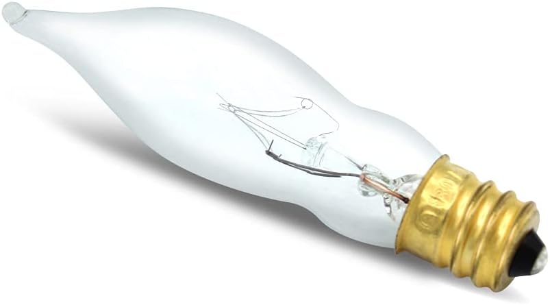 7.5 Watt Light Bulbs 120V/130V Bent Tip Candelabra, Flame - 1 Pack