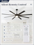 80" Ceiling Fan with LED Light and Remote - Black