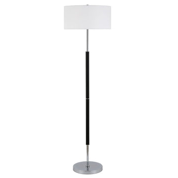 61" Modern 2-Light Floor Lamp, Flat Black