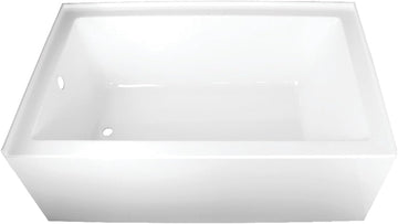 Aqua Eden VTAP603622L 60-Inch Acrylic Alcove Tub with Left Hand Drain, White