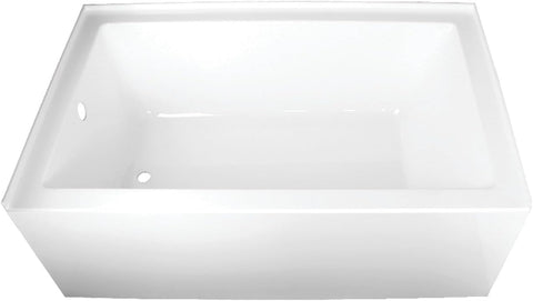 Aqua Eden VTAP603622L 60-Inch Acrylic Alcove Tub with Left Hand Drain, White