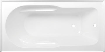 Aqua Eden VTAP603022R 60-Inch Acrylic Anti-Skid Alcove Tub with Right Hand Drain Hole, White