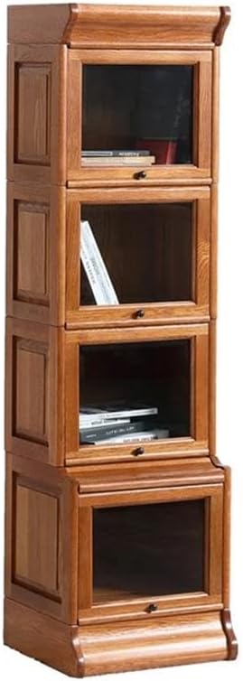 Arts and Crafts Wood Narrow Barrister Bookcase in Cherry