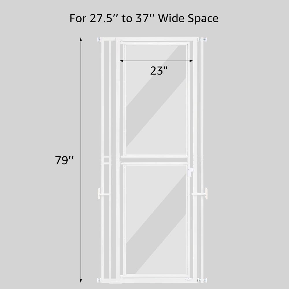 Extra Tall Cat Gate, 79" Tall Anti-Climb Clear Pet Barrier