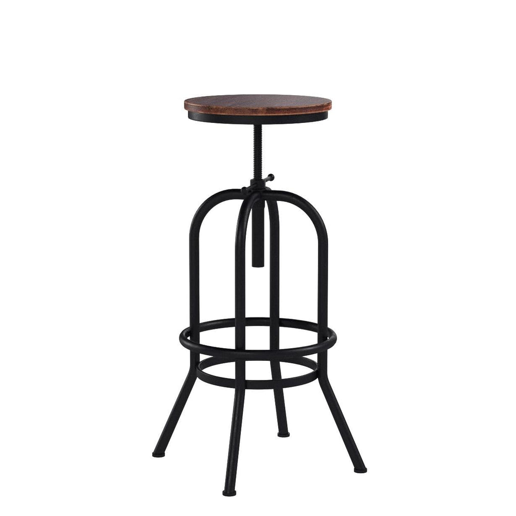 32 inch Vintage Industrial Bar Stool-Metal Wood Swivel Bar Stool-Retro Bar Height Stool-Counter Height Adjustable