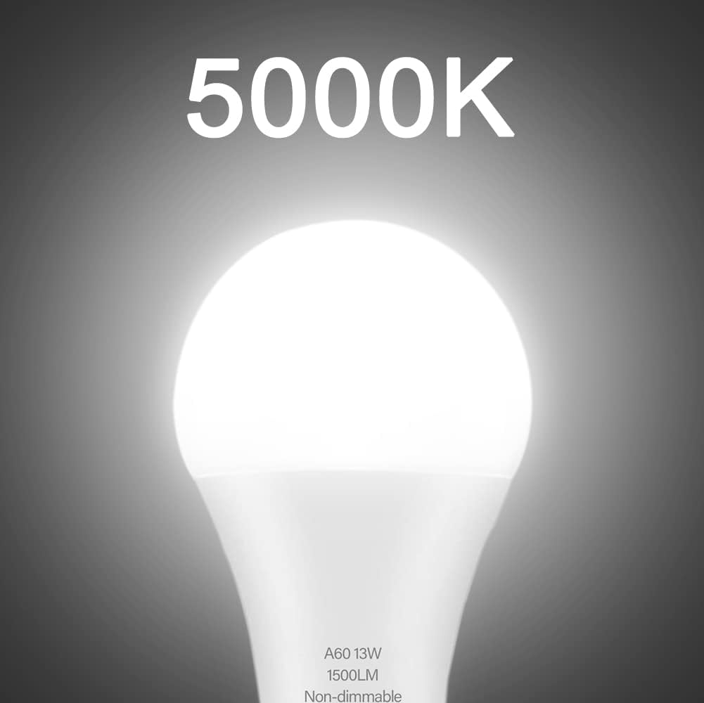 100 Watt Equivalent LED Light Bulbs, A19 Daylight White 5000K