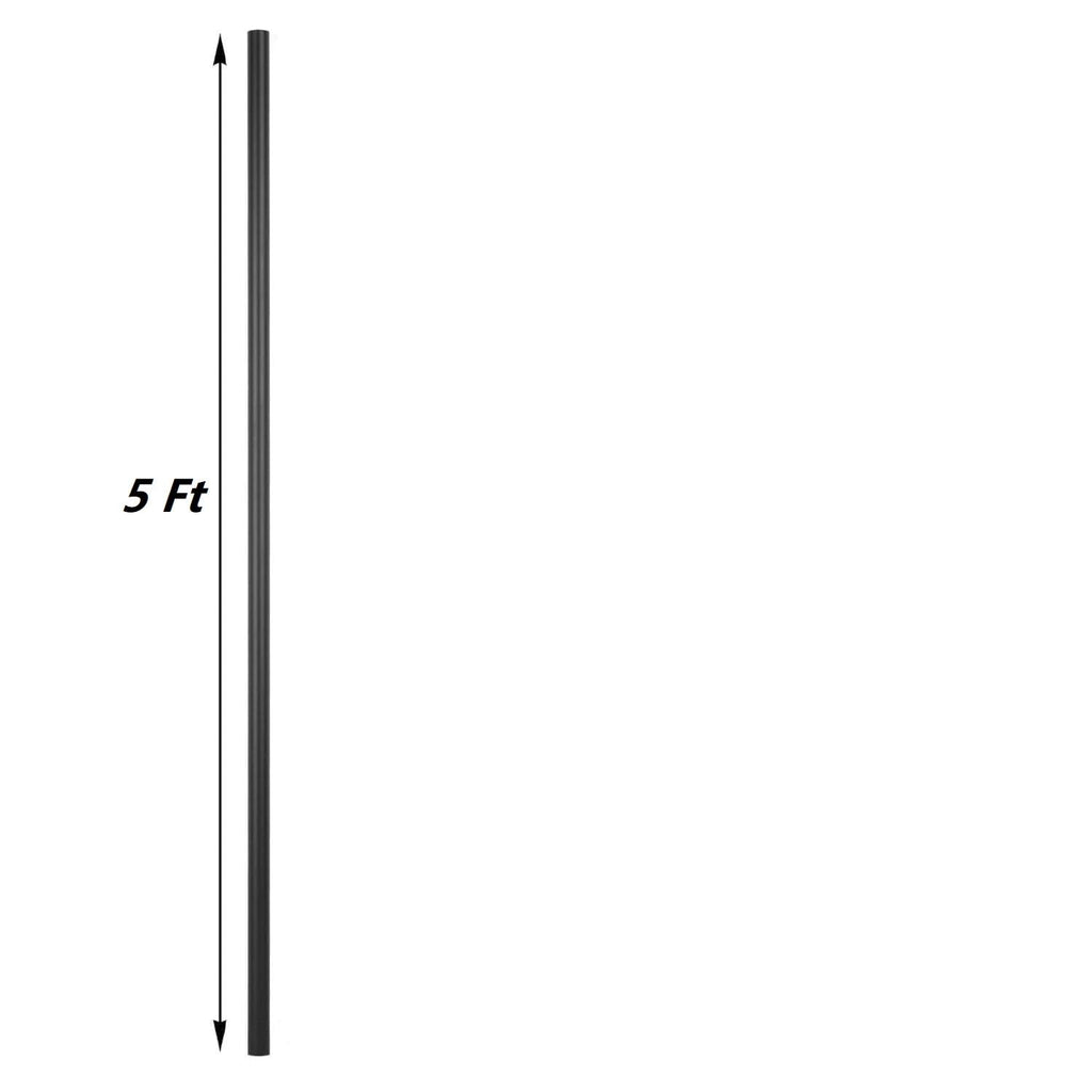 20 Pack Iron Stair Balusters Black Metal Deck Balusters 3/4" Round Deck Spindle and Stairs Railing 5Ft Round