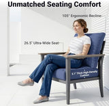 5-Piece Aluminum Outdoor Patio Furniture Set | Navy Blue with Thick Cushions for Patio, Garden & Porch