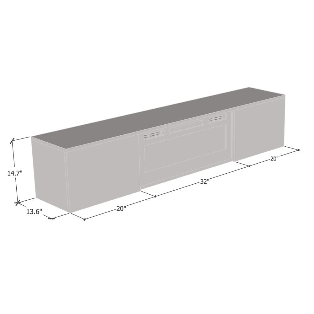 Cali BL-EF Electric Fireplace - Wall Mounted Media Console with Storage Cabinets - Modern High Gloss, 72